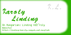 karoly linding business card